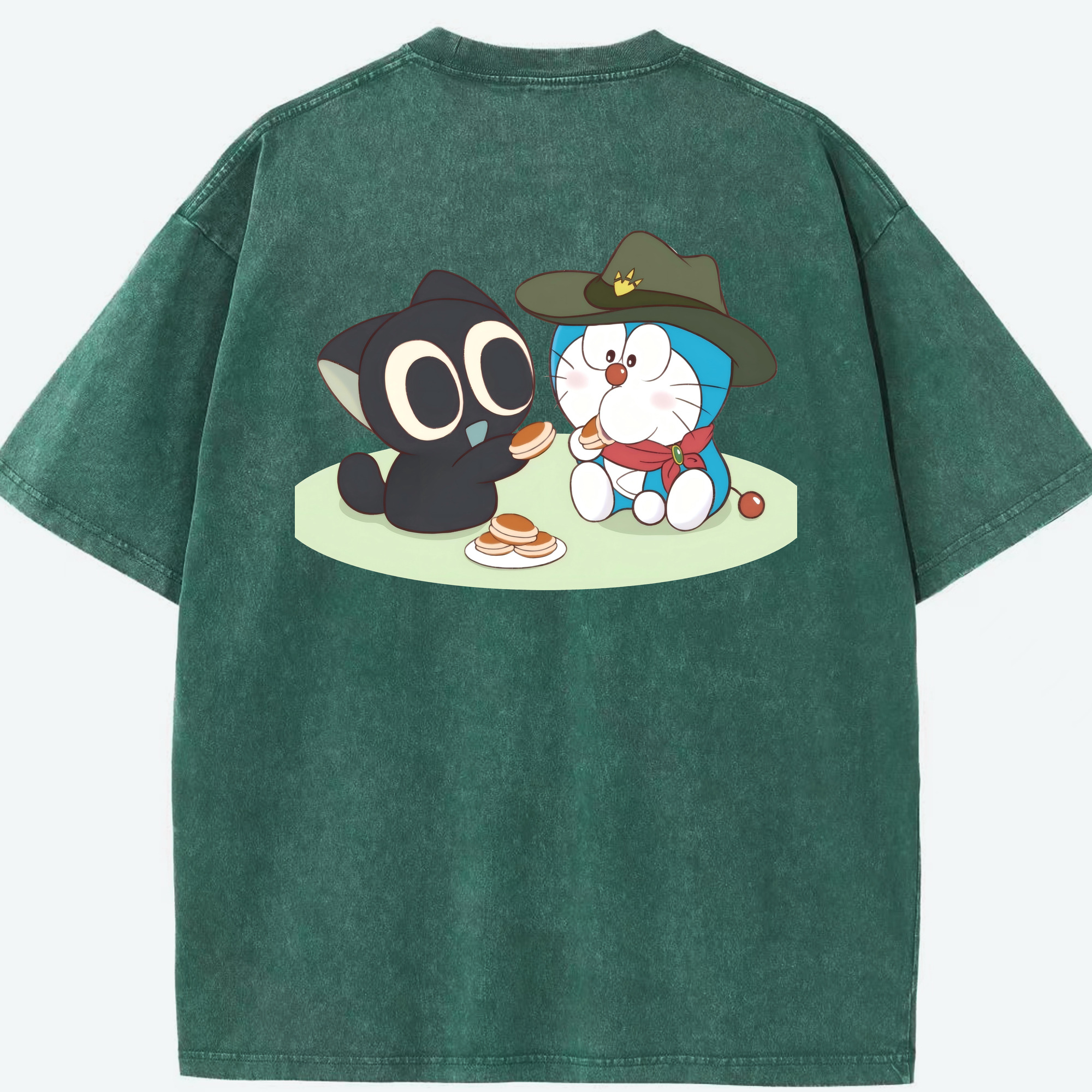 （画像用） ドラえもん Doraemon 綿100% ヴィンテージ風 半袖Tシャツ（背面プリント）